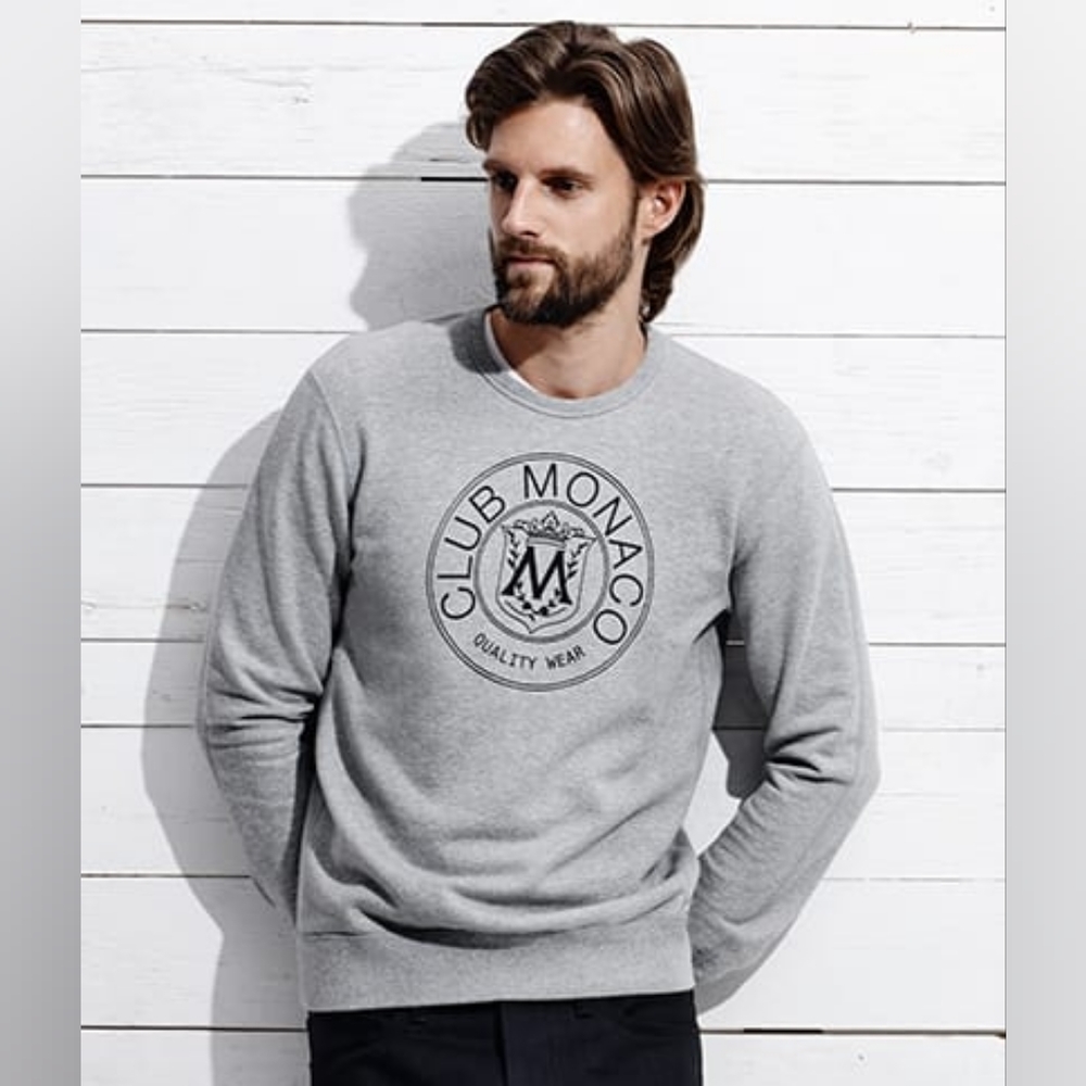 Reigning Champ Men's Heather Gray Logo Crewneck Sweater